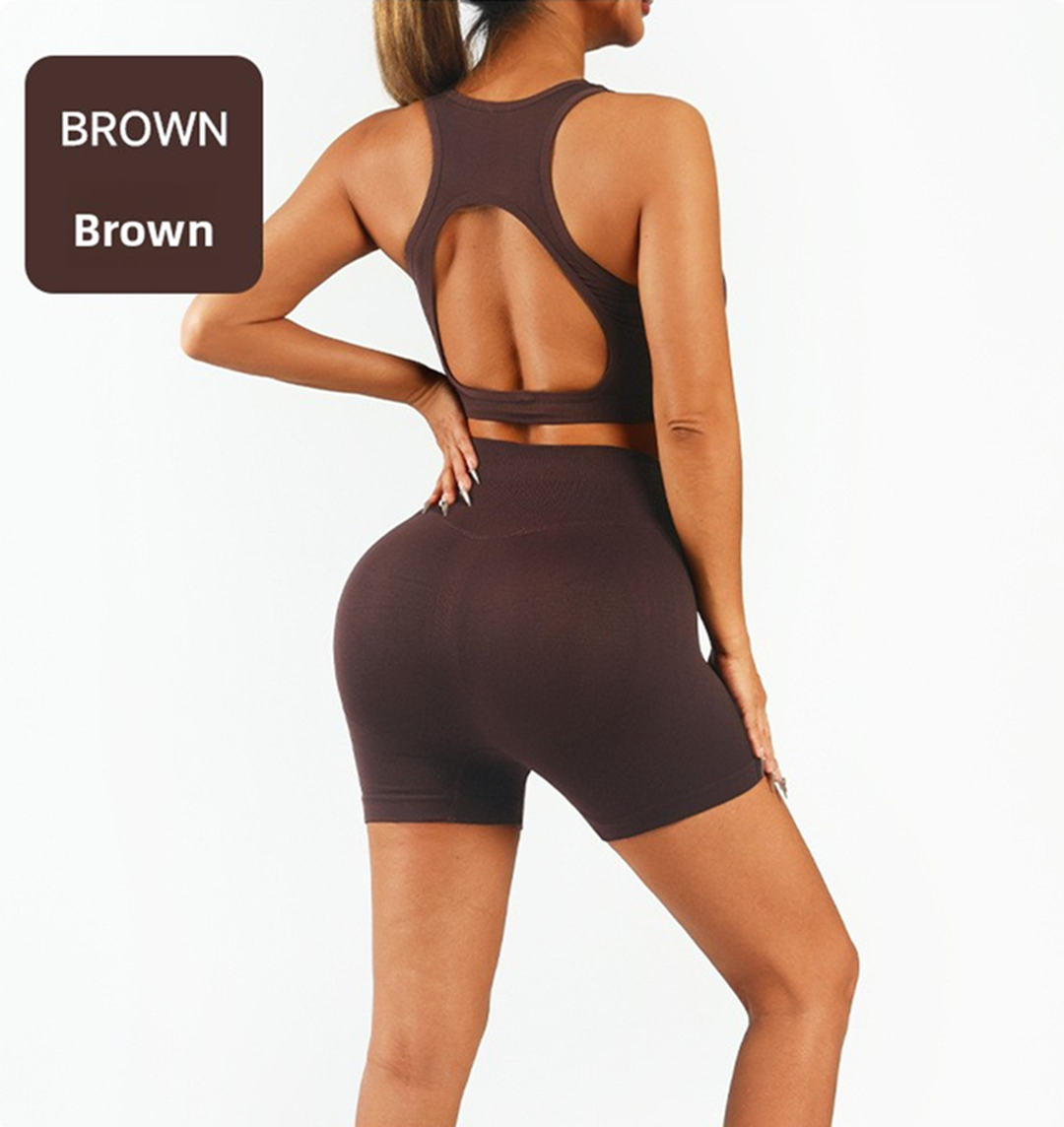 Seamless Leggings and Padded Sports Bra Set - view 6