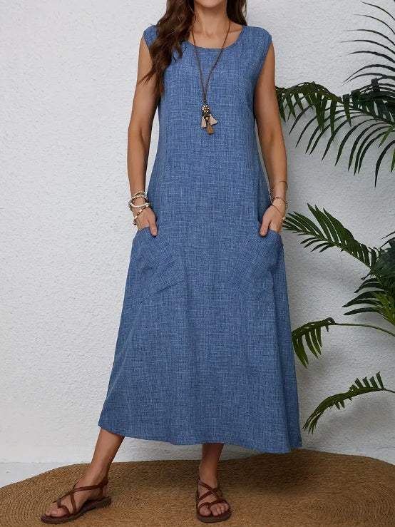 Elegant Sleeveless Dress in LightBlue – view 2 of 2
