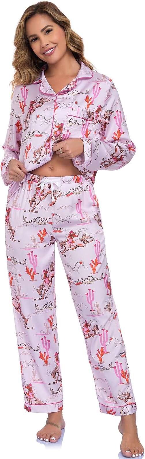 Button-Down Lapel Pajama Set with Pocket - view 6