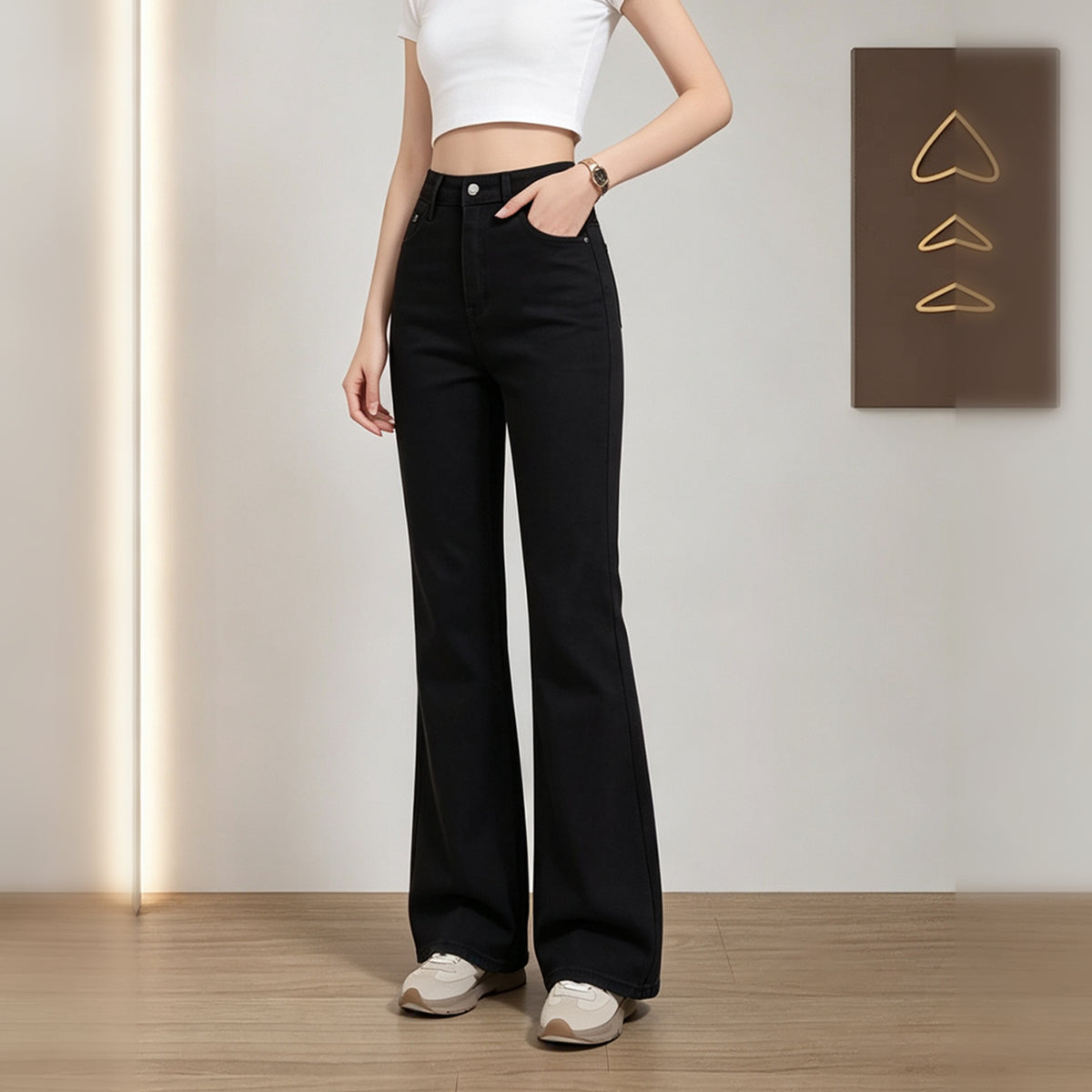 Fleece-Lined High-Waist Bootcut Jeans - view 5