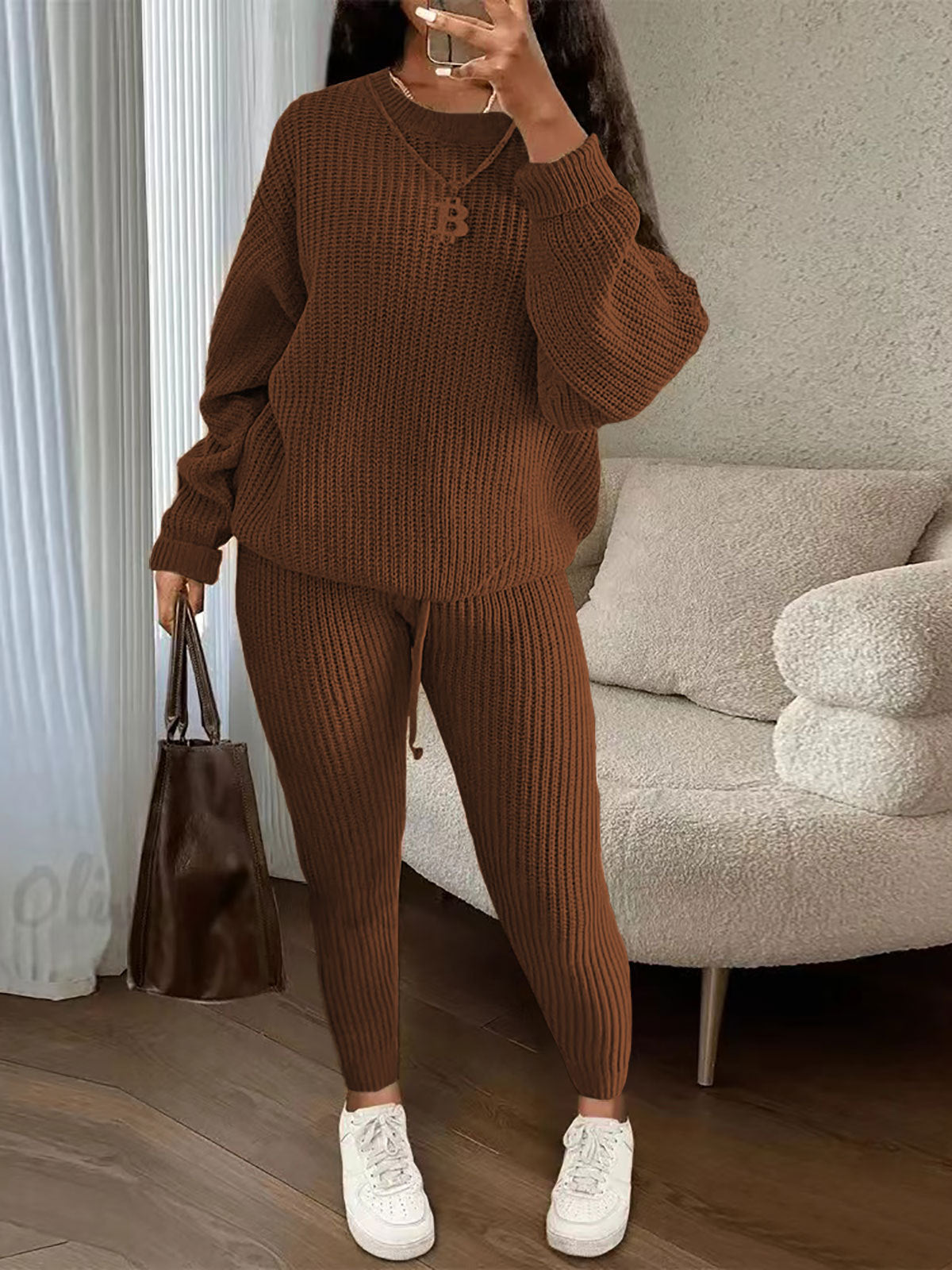Ribbed Knit Sweater & Pants Set – view 10 of 10 | My Dressing Room