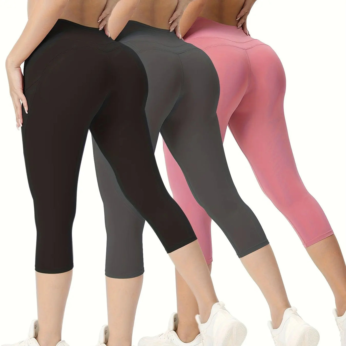 High-Waist Capri Leggings with Phone Pocket, 3-Pack – view 9 of 9