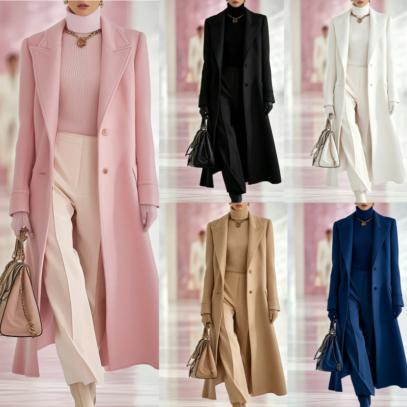 Mid-Length Wool-Look Belted Coat - view 6