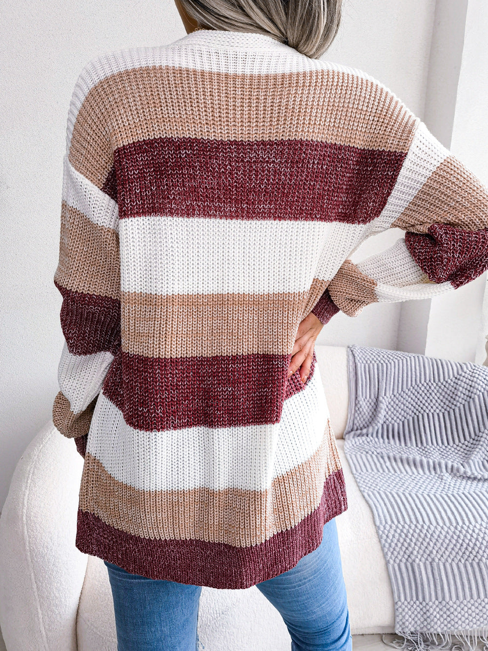 Plaid Lantern-Sleeve Cardigan – view 7 of 7 | My Dressing Room