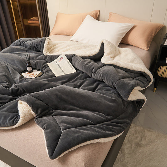 Thick Reversible Sherpa Fleece Blanket - view 1