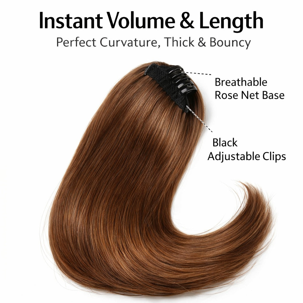 Straight Drawstring Ponytail Extension, Ombre Brown – view 6 of 8 | My Dressing Room