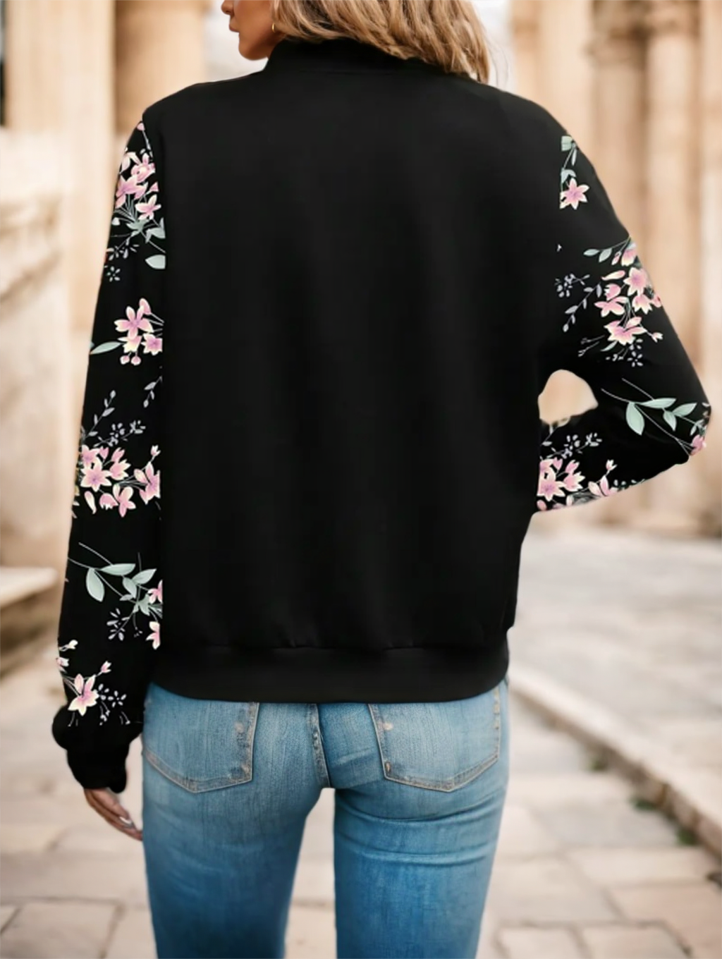 Floral Print Zip-Up Jacket - view 5