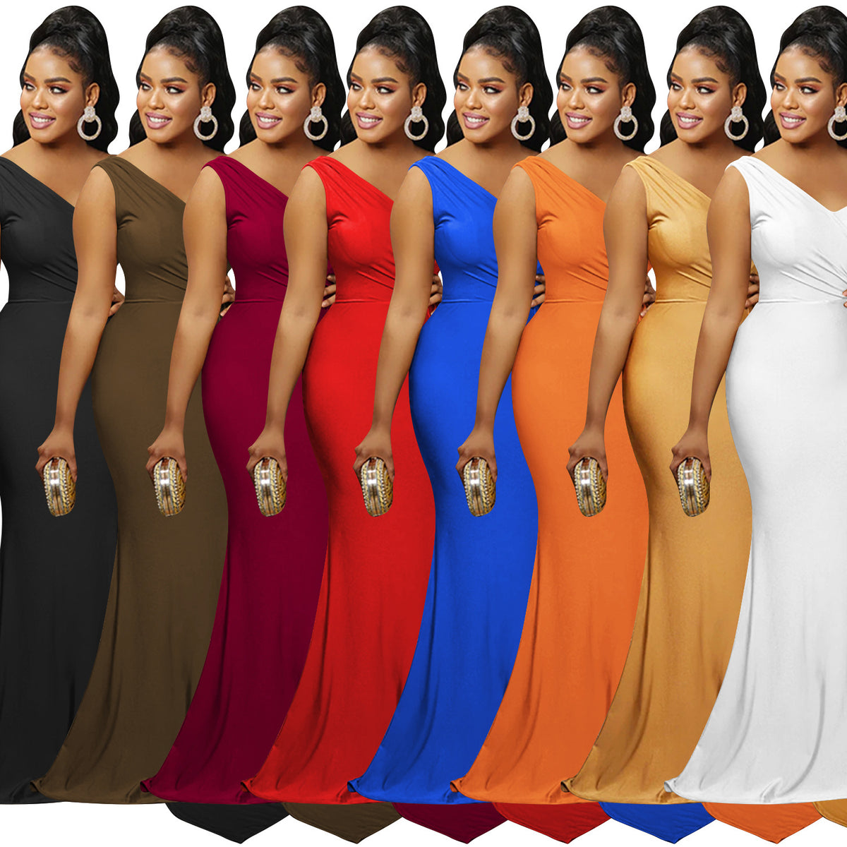 One-Shoulder Bodycon Maxi Dress – view 2 of 13