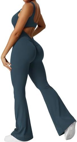 Sleeveless Flare Yoga Jumpsuit – view 17 of 18 | My Dressing Room