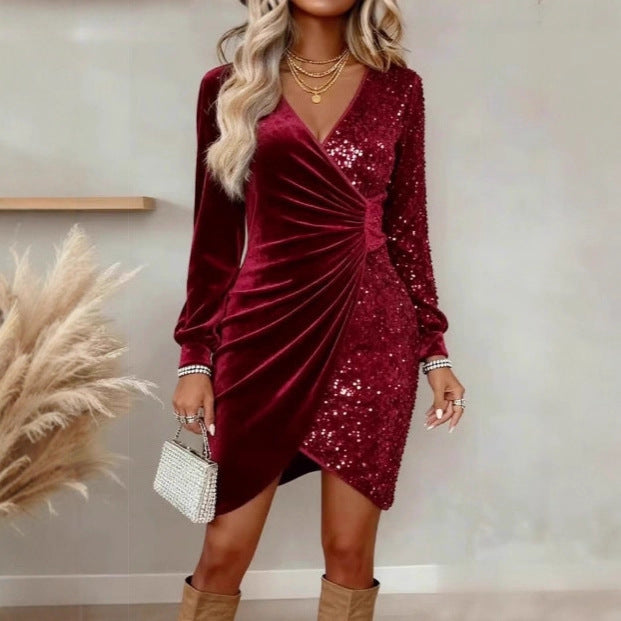 Sequin V-Neck Party Bodycon Dress – view 2 of 11 | My Dressing Room