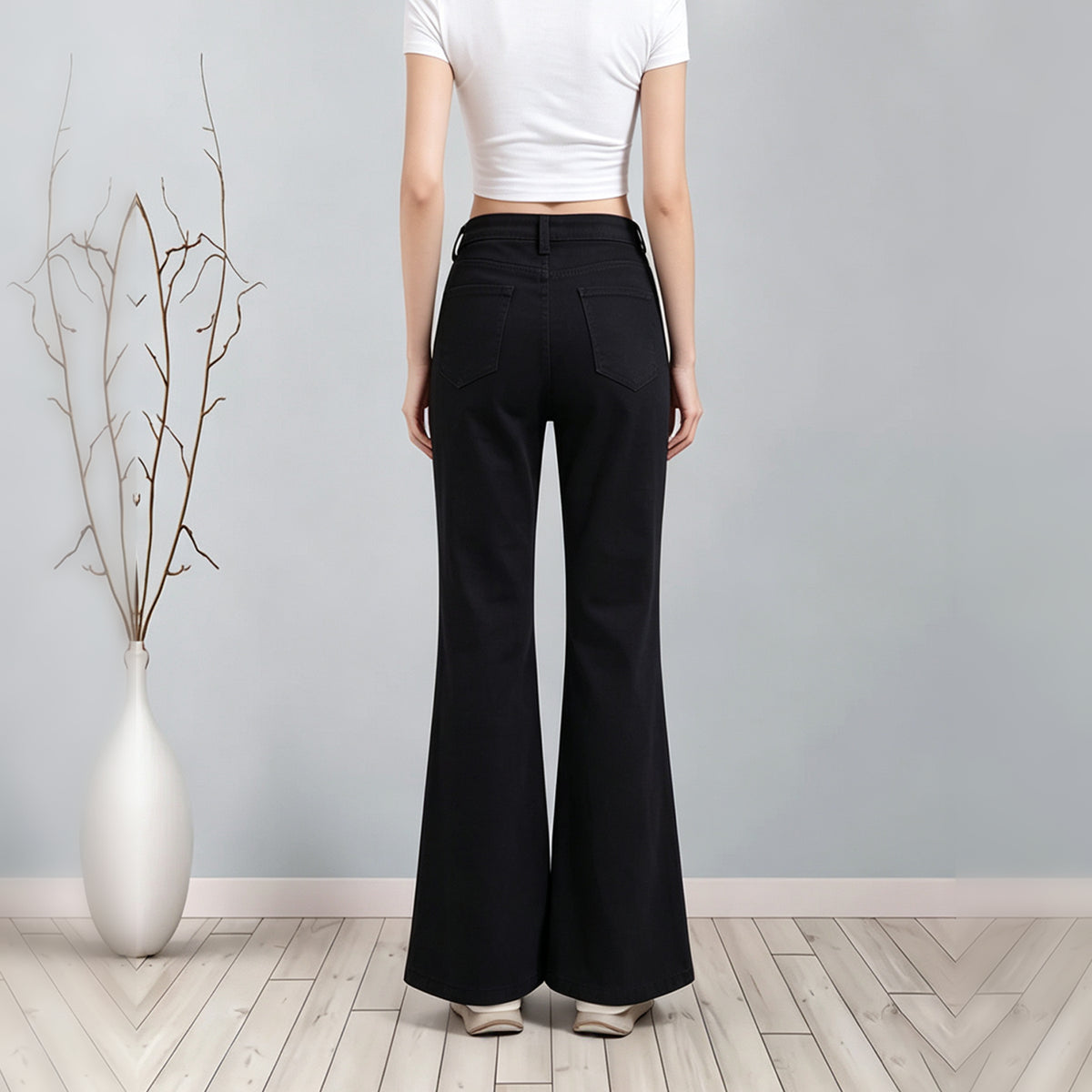 Fleece-Lined High-Waist Bootcut Jeans - view 2