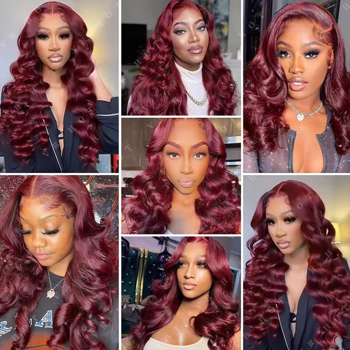 99J Burgundy Body Wave HD Lace Front Wig – view 4 of 5