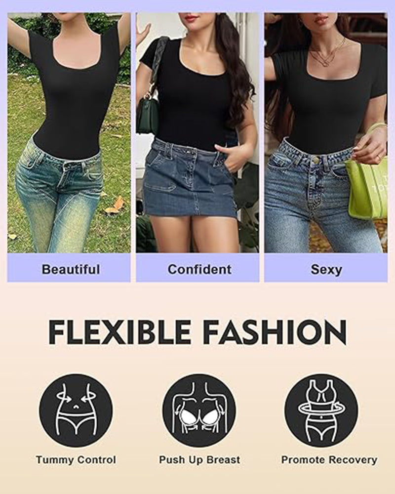 Seamless Square-Neck Shapewear Bodysuit – view 4 of 5 | My Dressing Room