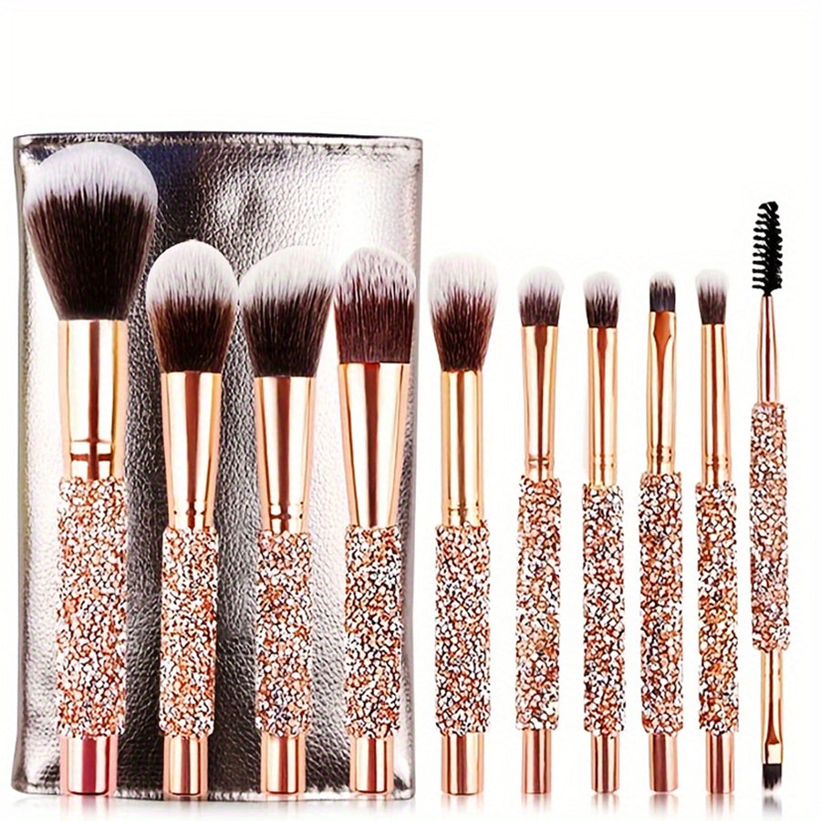 10-Piece Crystal Diamond Makeup Brush Set – main view | My Dressing Room
