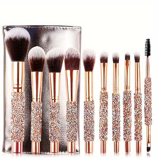 10-Piece Crystal Diamond Makeup Brush Set – main view | My Dressing Room