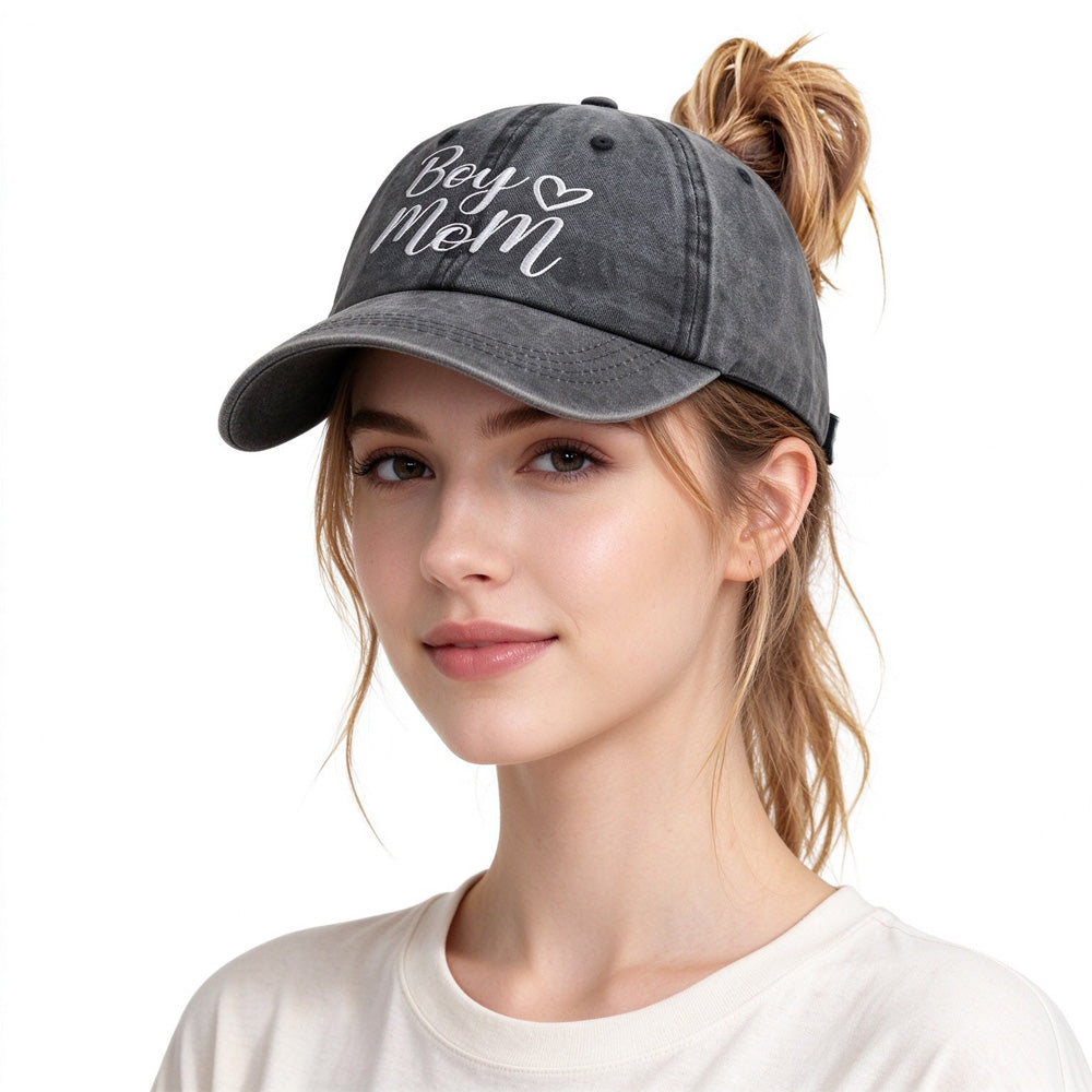 Boy Mom Ponytail Baseball Cap – main view | My Dressing Room