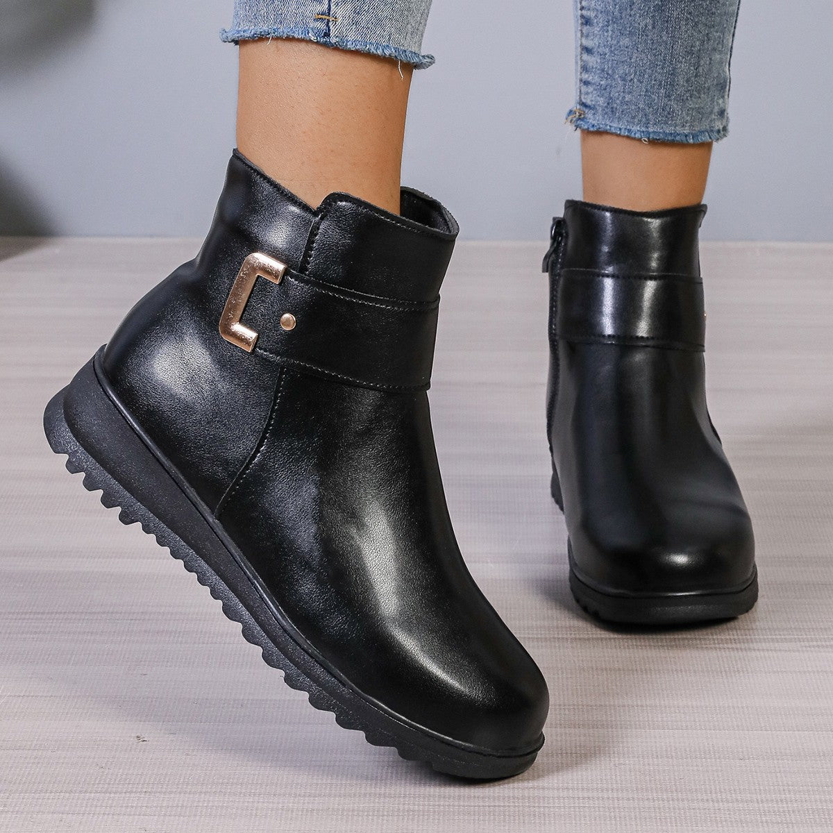 Fleece-Lined Side-Zip Ankle Boots – view 7 of 8 | My Dressing Room