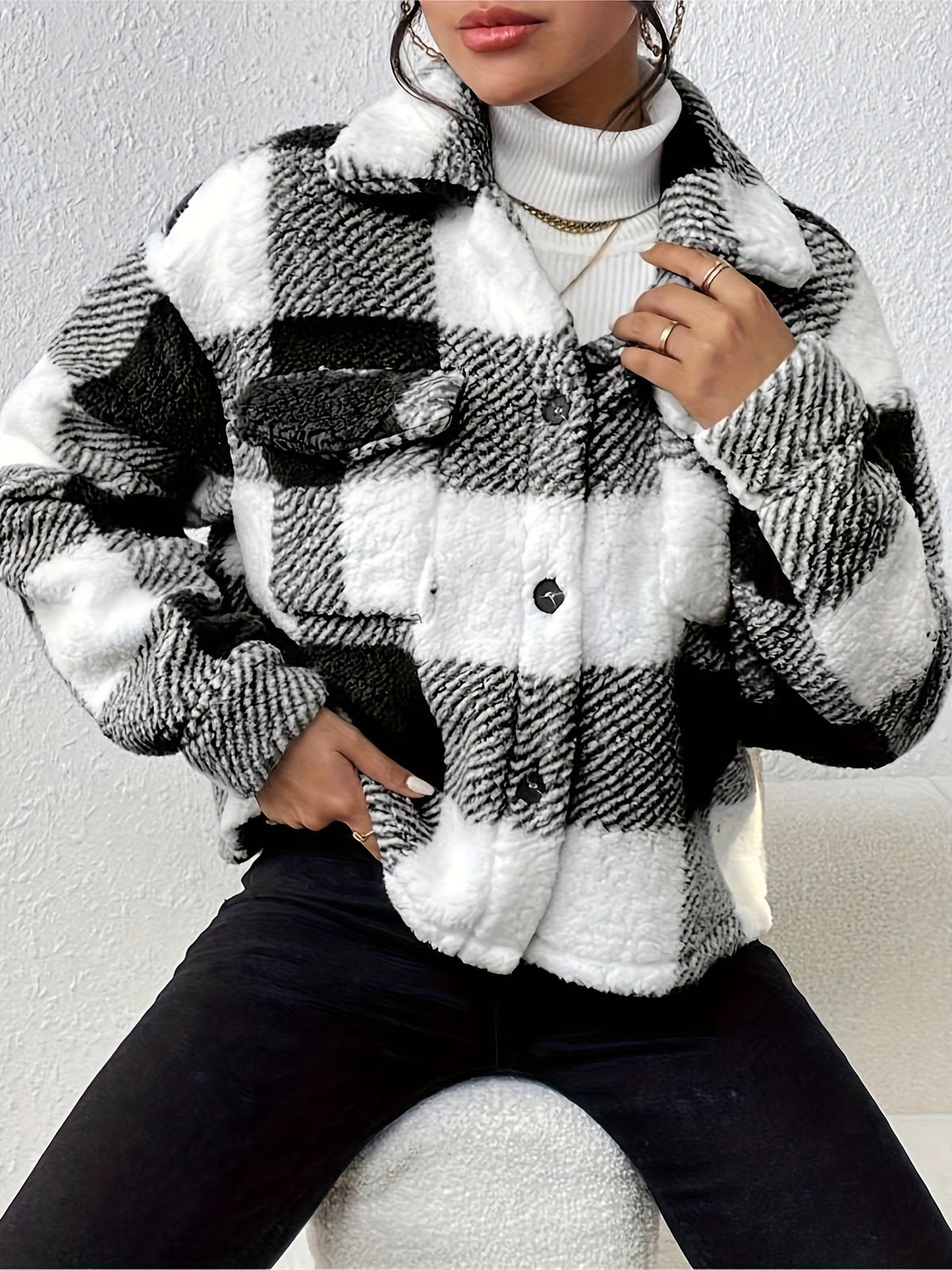 Double-Sided Plush Button Cardigan – view 9 of 10 | My Dressing Room