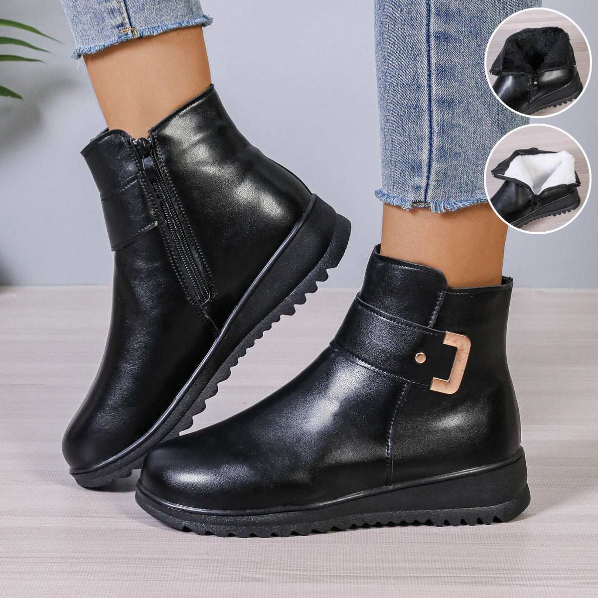 Fleece-Lined Side-Zip Ankle Boots – view 4 of 8 | My Dressing Room