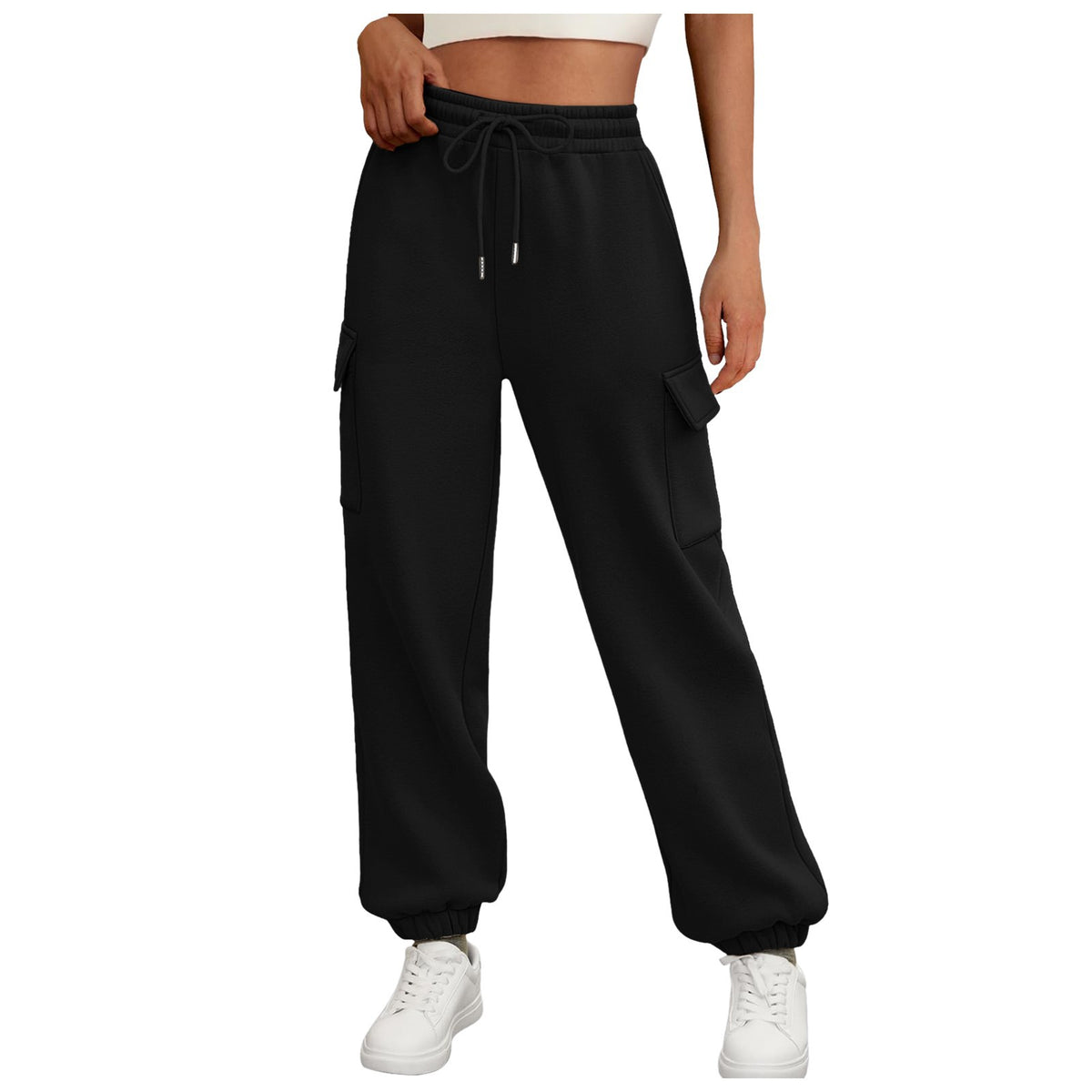 Fleece-Lined Baggy Cargo Joggers - view 3