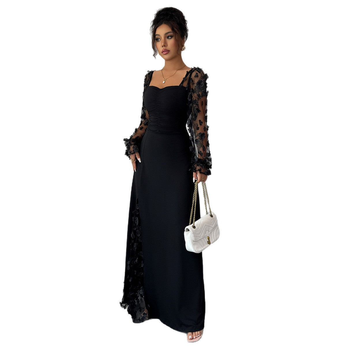 Floral Long Sleeve Midi Dress – view 3 of 8