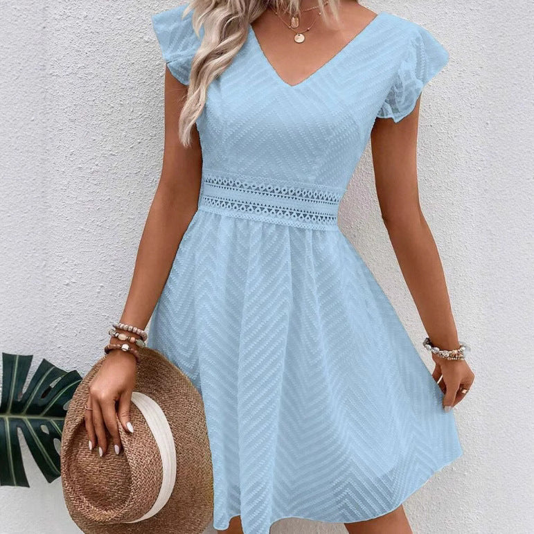 Lace Flounced Midi Dress – main view