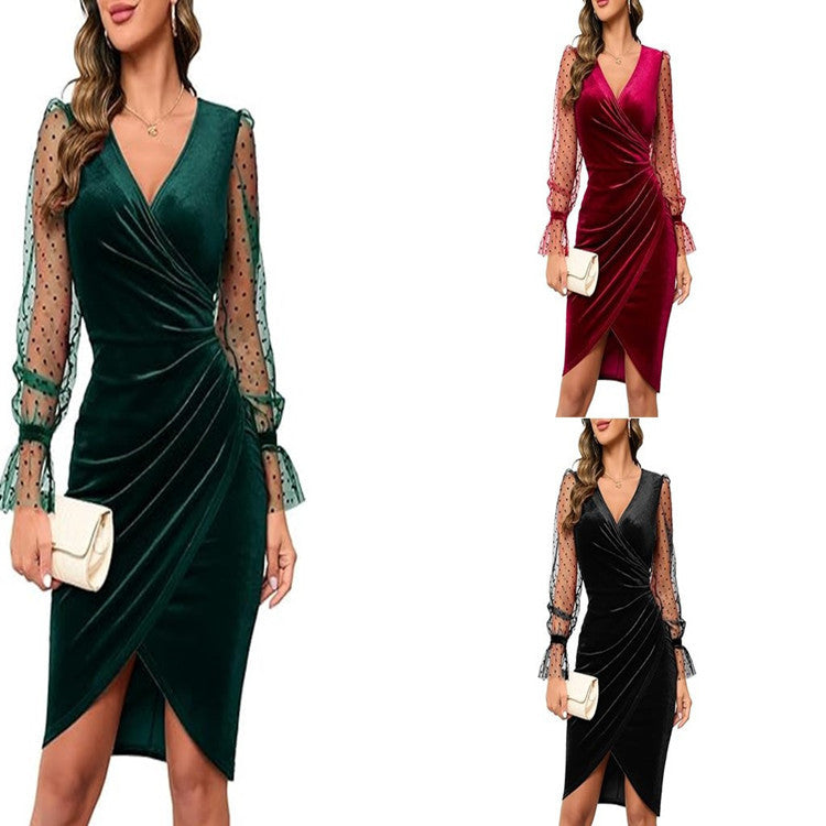 Lace Velvet Bodycon Sheath Dress – view 4 of 7