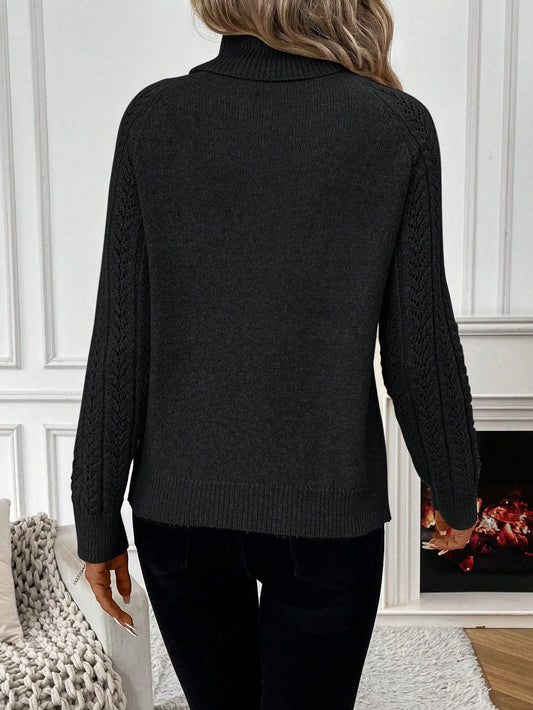 Solid Turtleneck Long-Sleeve Sweater - view 1