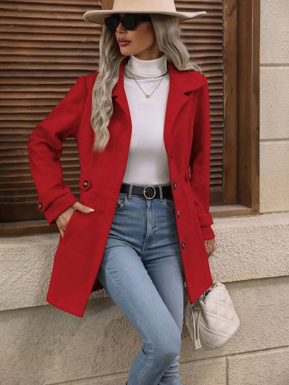 Elegant Wool-Blend Single-Breasted Coat – view 5 of 12 | My Dressing Room