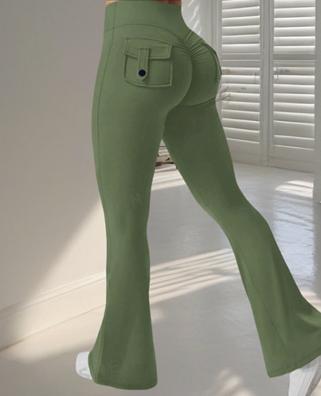 High-Waist Flare Yoga Pants with Pockets - view 5