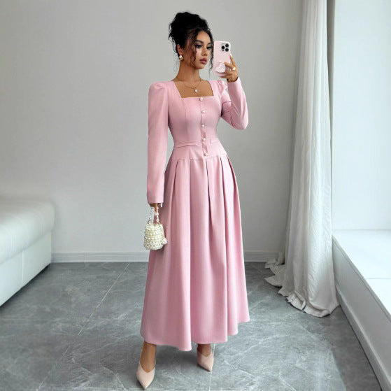 Pleated Puff-Sleeve Maxi Dress – view 4 of 6