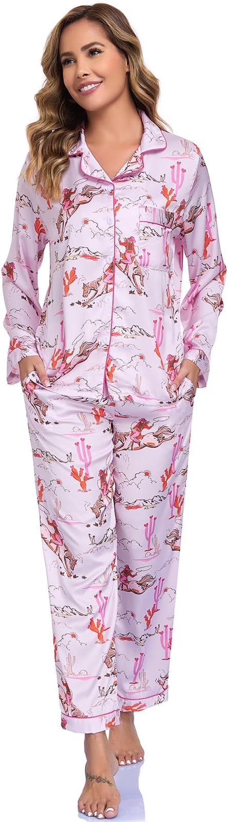 Button-Down Lapel Pajama Set with Pocket - view 4