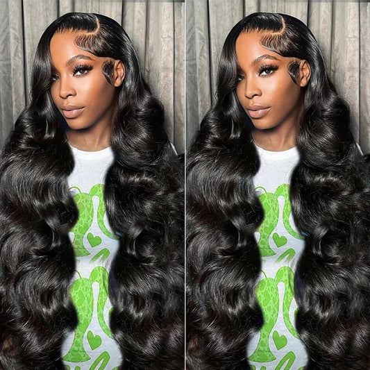 Body Wave 13x6 Long Lace Front Wig – front view