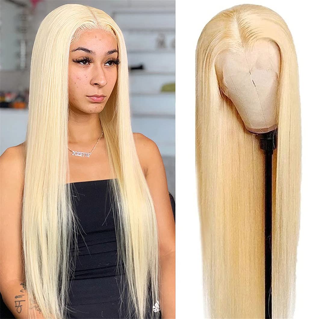 613 Blonde Straight Lace Front Wig – front view