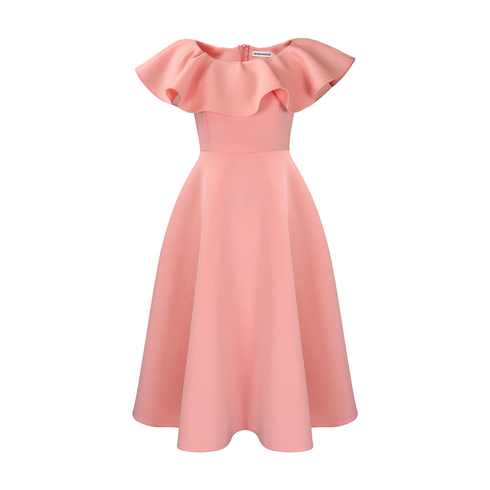 Elegant Ruffle Dress in Pink – view 5 of 6
