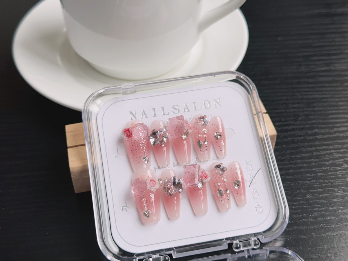 Pink Gem Press-On Nails (10 pcs) - view 3