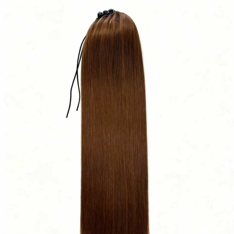 Straight Drawstring Ponytail Extension, Ombre Brown – view 4 of 8 | My Dressing Room
