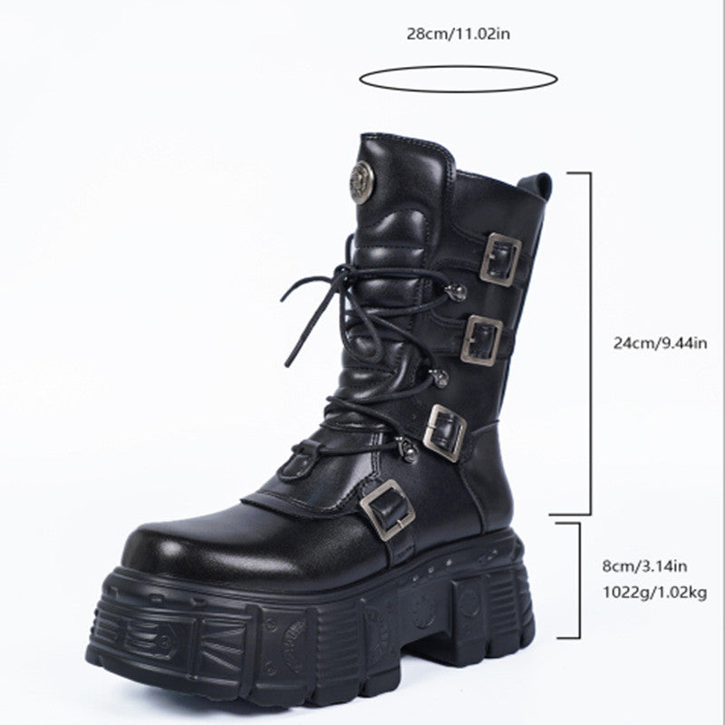 Platform Lace-Up Combat Boots - view 4