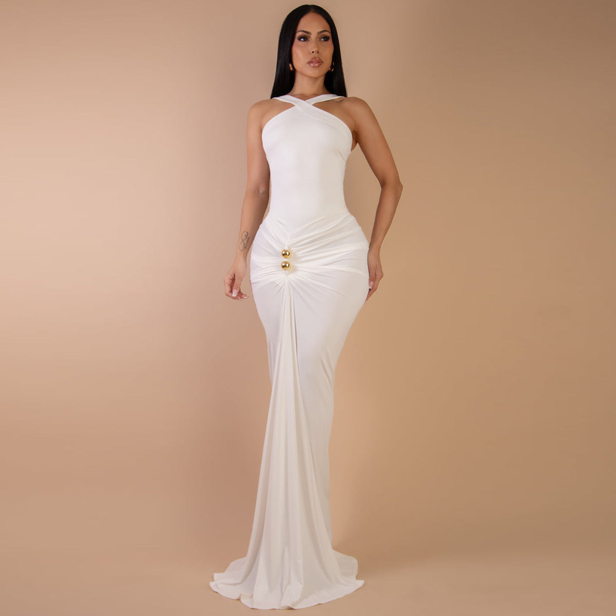 Pleated Strapless Maxi Dress – view 3 of 9
