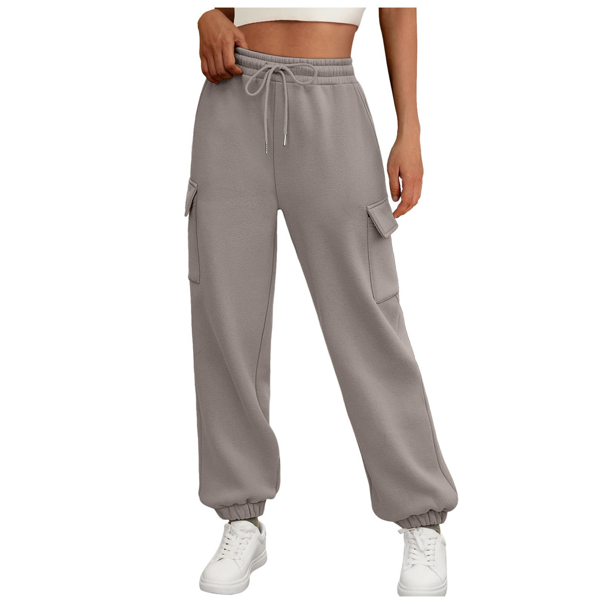 Fleece-Lined Baggy Cargo Joggers - view 5