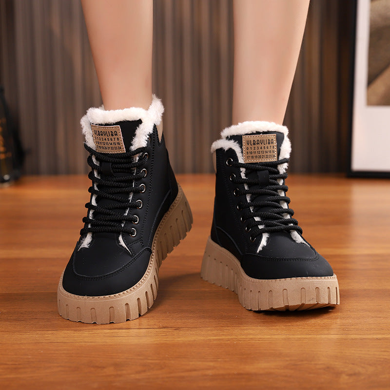 Lace-Up Fleece Snow Boots – view 2 of 10 | My Dressing Room