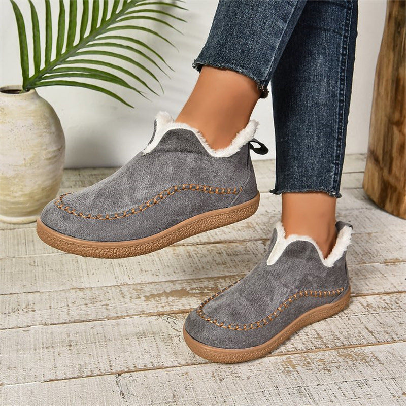 V-Cut Plush Suede Ankle Boots – view 6 of 6 | My Dressing Room
