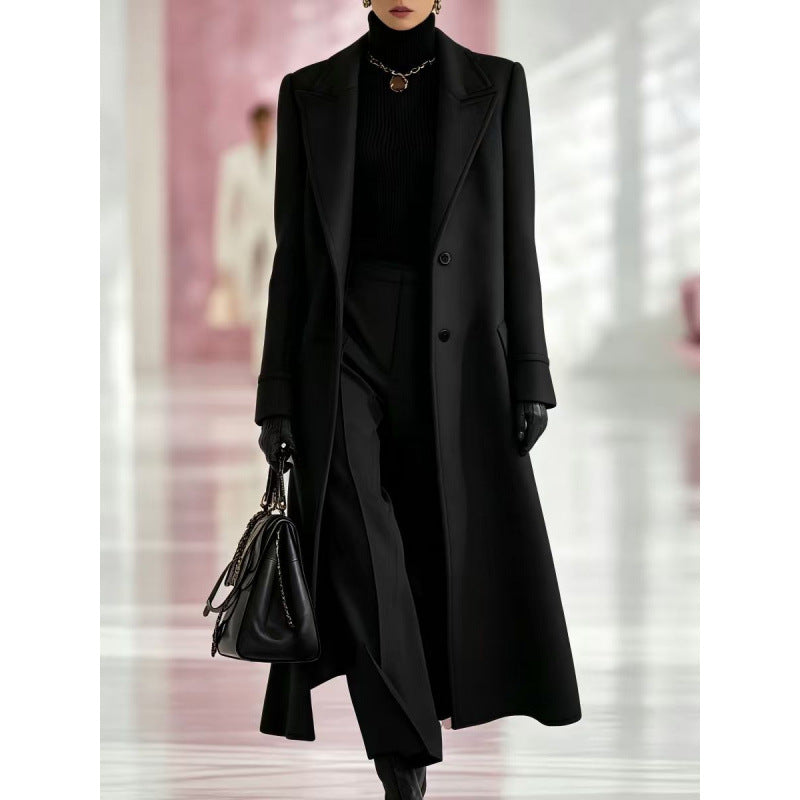 Mid-Length Wool-Look Belted Coat - view 4