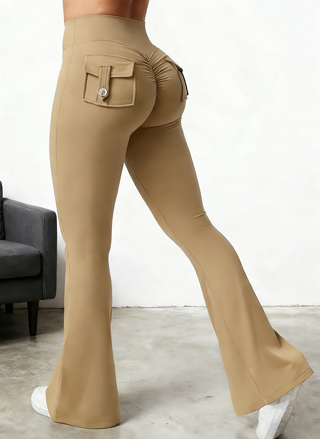 High-Waist Flare Yoga Pants with Pockets - view 6
