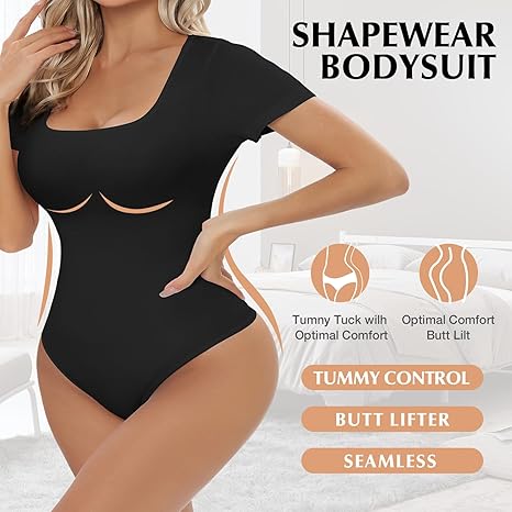 Seamless Square-Neck Shapewear Bodysuit – main view | My Dressing Room