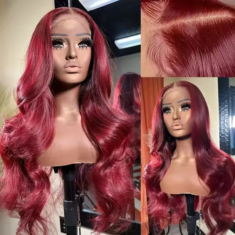 99J Burgundy Body Wave HD Lace Front Wig – view 2 of 5