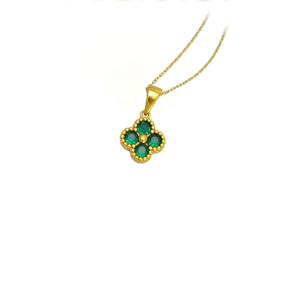 24K Gold-Plated Four-Leaf Clover Pendant – view 7 of 10 | My Dressing Room