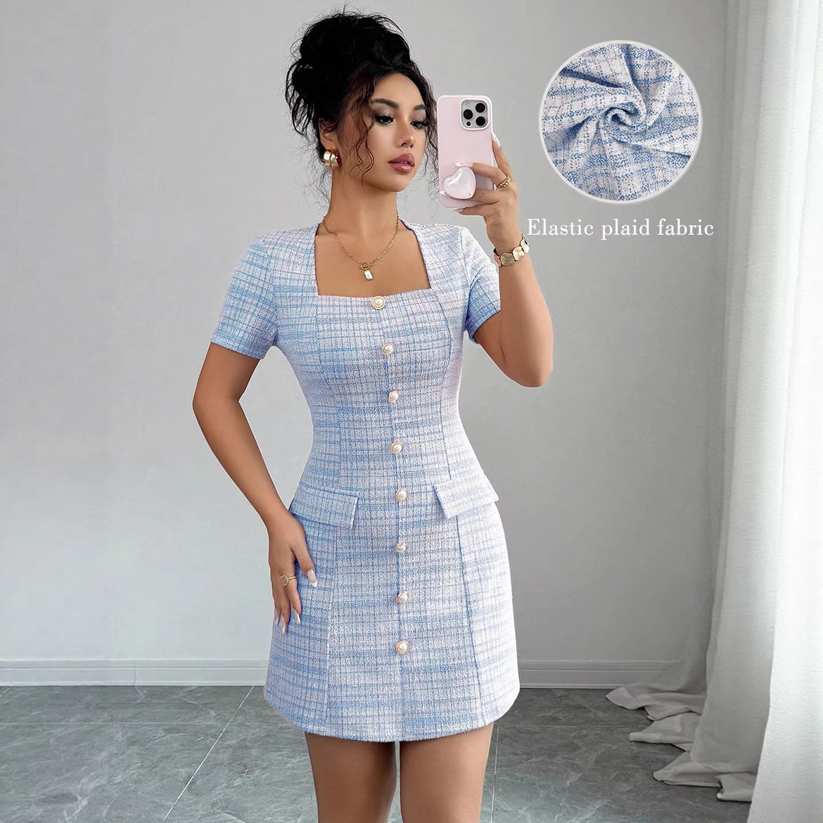 Color-Block Fitted Mini Dress – view 3 of 7