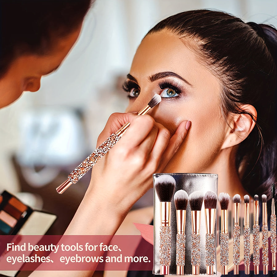 10-Piece Crystal Diamond Makeup Brush Set – view 3 of 6 | My Dressing Room