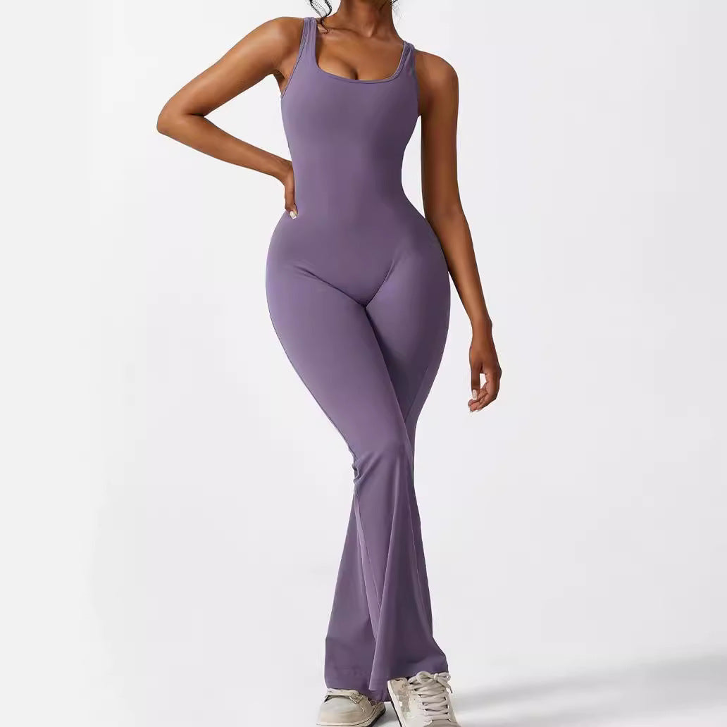 Sleeveless Flare Yoga Jumpsuit – view 7 of 18 | My Dressing Room